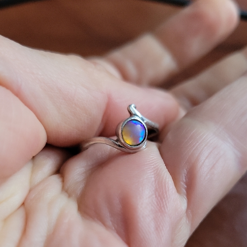 Sterling Silver Ring with Ethiopian Opal Stone